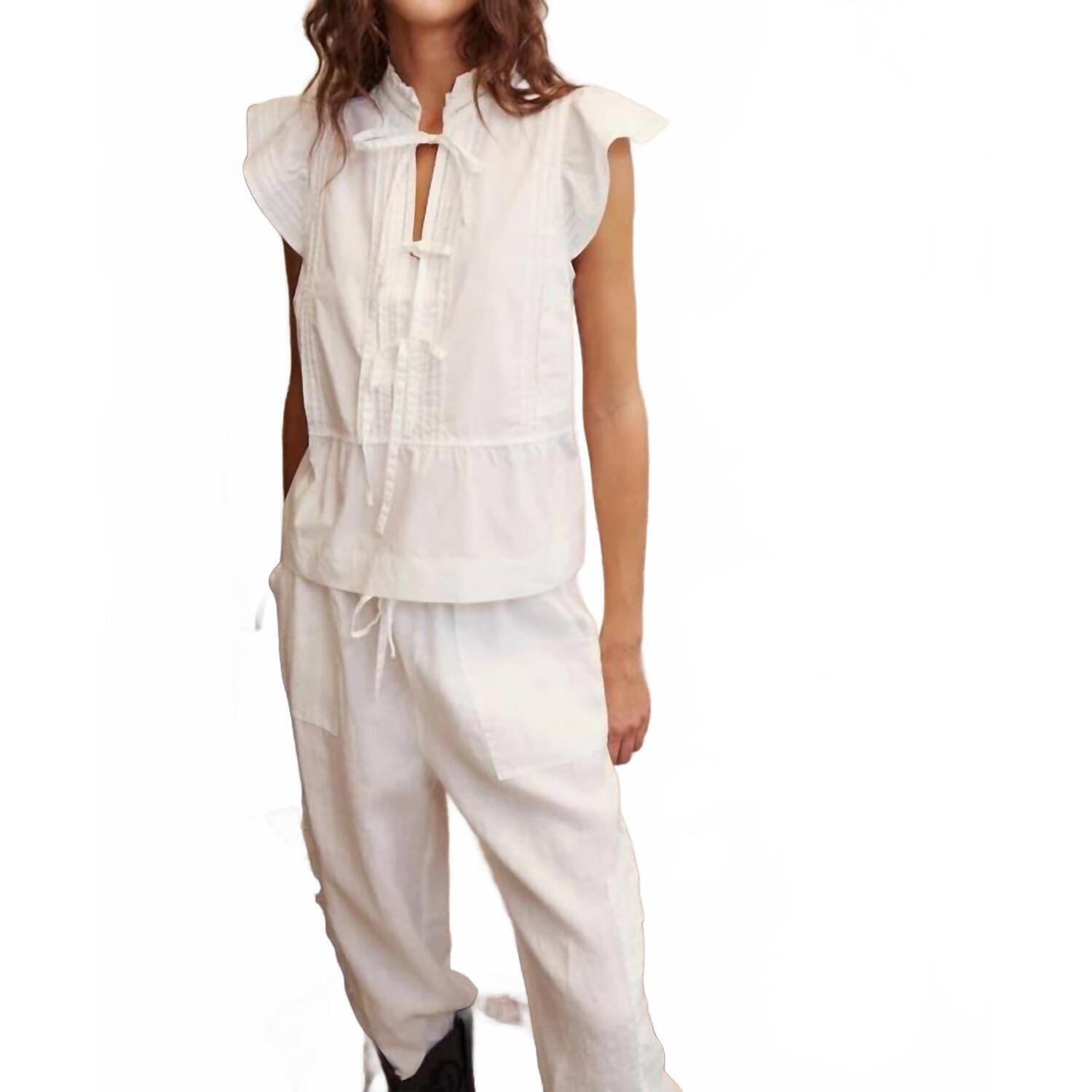 New Melissa Nepton Crissy Sleeveless Blouse In Off White